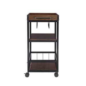 Linon Austin Kitchen Cart, 30.5"W x 18.13"D x 36.25"H, Black