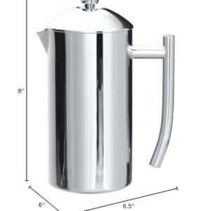 Frieling Double-Walled Stainless-Steel French Press Coffee Maker, Polished, 23 oz - Insulated Coffee Presser Stainless Steel - Coffee Press Pot - Stainless Steel Coffee Maker - Insulated French Press