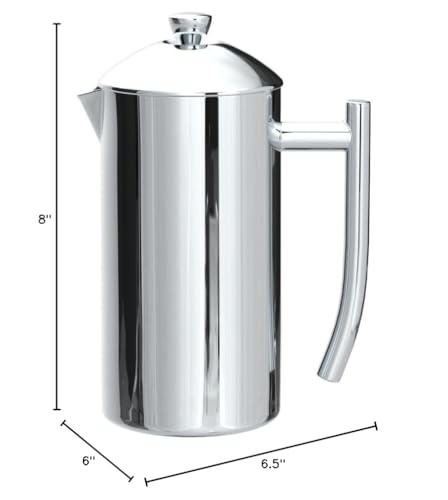 Frieling Double-Walled Stainless-Steel French Press Coffee Maker, Polished, 23 oz - Insulated Coffee Presser Stainless Steel - Coffee Press Pot - Stainless Steel Coffee Maker - Insulated French Press