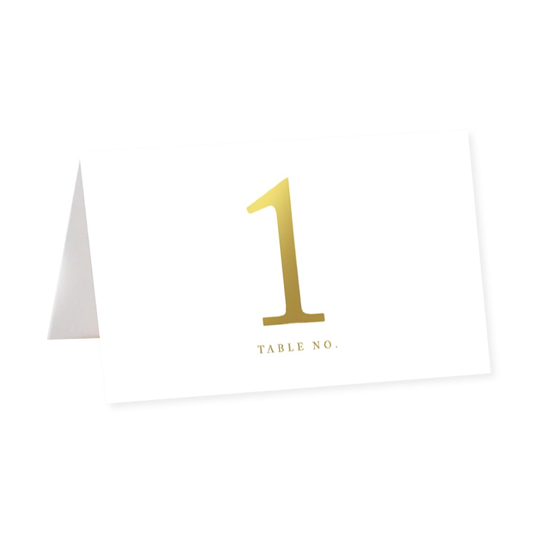 Andaz Press Table Tent Place Cards, Metallic Gold Ink Print, Table Number, 20-Pack, Gold Table Numbers Table Tent Numbers For Table Paper Numbers