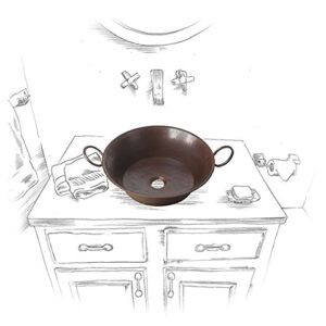 Sinkology SB303-21AG Copernicus Vessel Handmade Pure Solid, 21", Aged Copper Bath Sink