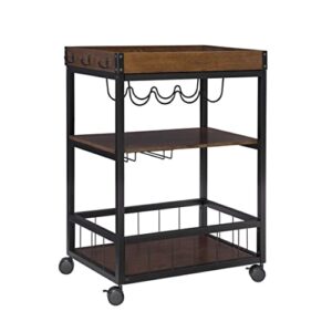 Linon Austin Kitchen Cart, 30.5"W x 18.13"D x 36.25"H, Black