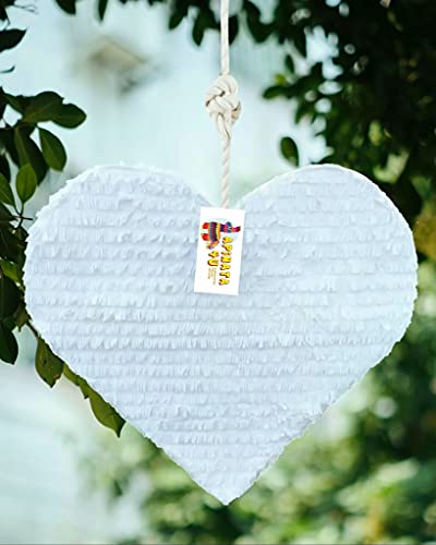 White Heart Pinata 16" Wedding Decoration Bridal Shower Party Heart Shaped Pinata Bride To Be Photo Prop