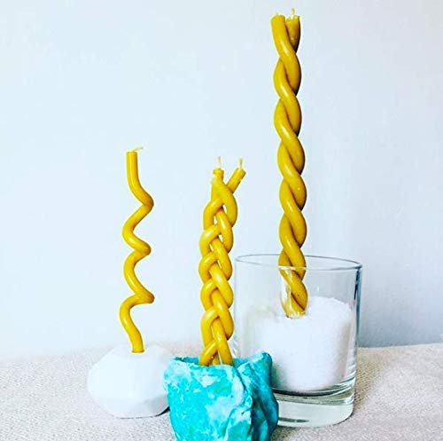 50 All Natural Décor 100% Pure Beeswax Taper Candles – Tall (6 in), Unscented, Dripless, Smokeless, Slow Burning, Non Toxic, Honey Scent - for Home, Dinner, Cake, Prayer, Church, Hanukkah, Christmas