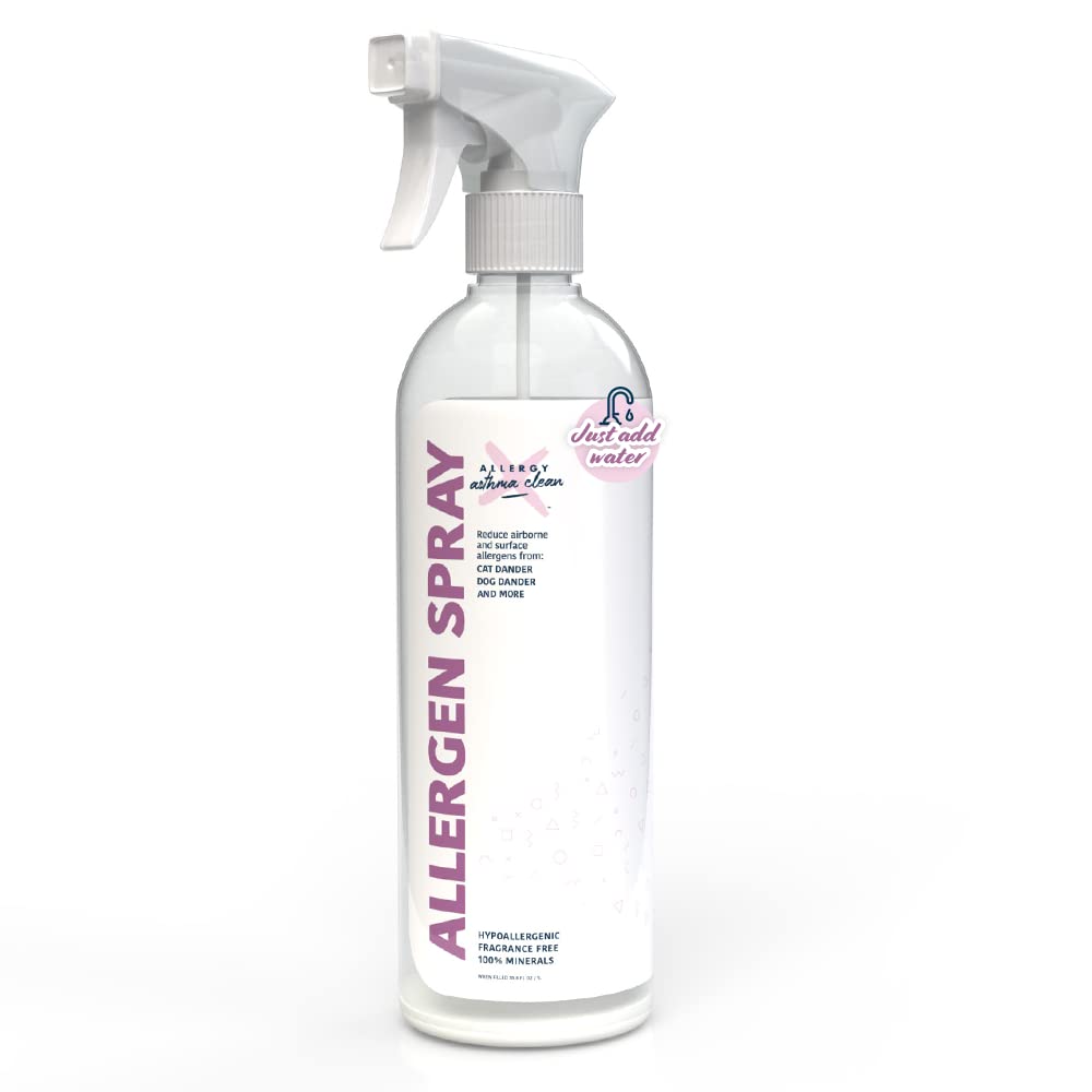 Allergy Asthma Clean Allergen Spray, Pets, Dust Allergies & More, Air & Surface Control, Just Add Water, Bottle, Over 33oz