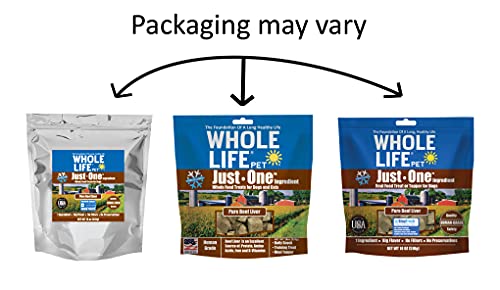 Whole Life Pet Just One Freeze Dried Beef Liver Dog Treats, Single Ingredient Dog Food Topper, Human-Grade Liver Treats, Healthy Training Treats - High Protein, Made in USA - 1.13 Pound (Pack of 1)