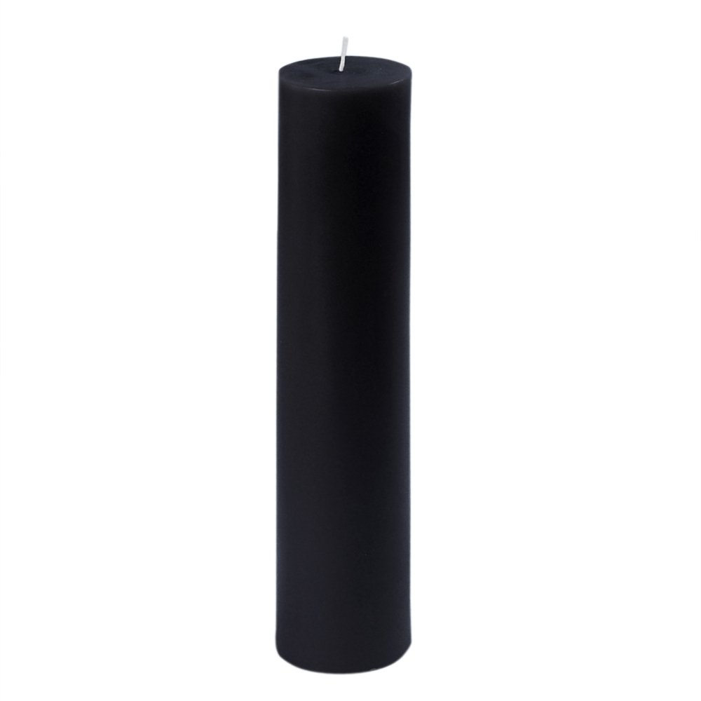 2 x 9 Black Pillar Candle