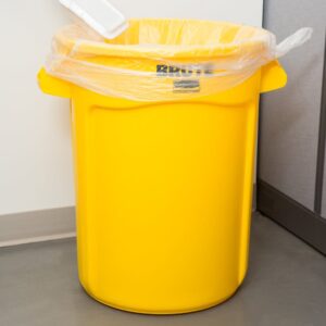 Rubbermaid Brute Round Container - 32-Gallon Capacity - Yellow - Yellow