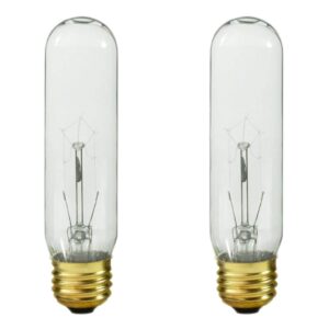 royal designs lb-2001-2 clear edison incandescent vintage style 60-watt t10 e26 120v light bulb, 2 pack