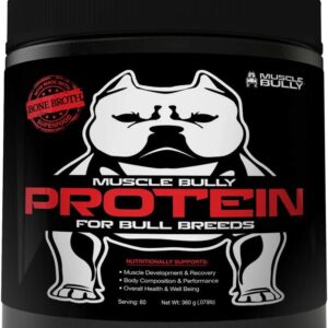 Muscle Bully Protein Supplement for Dogs - Supports Muscle Growth, Size and Recovery. Formulated for Bull Breeds (Pit Bulls, American Bullies, French Bulldogs & Bulldogs) (60 Servings)