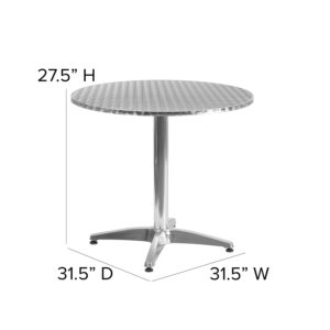 Flash Furniture Mellie 31.5'' Round Aluminum Indoor-Outdoor Table with Base