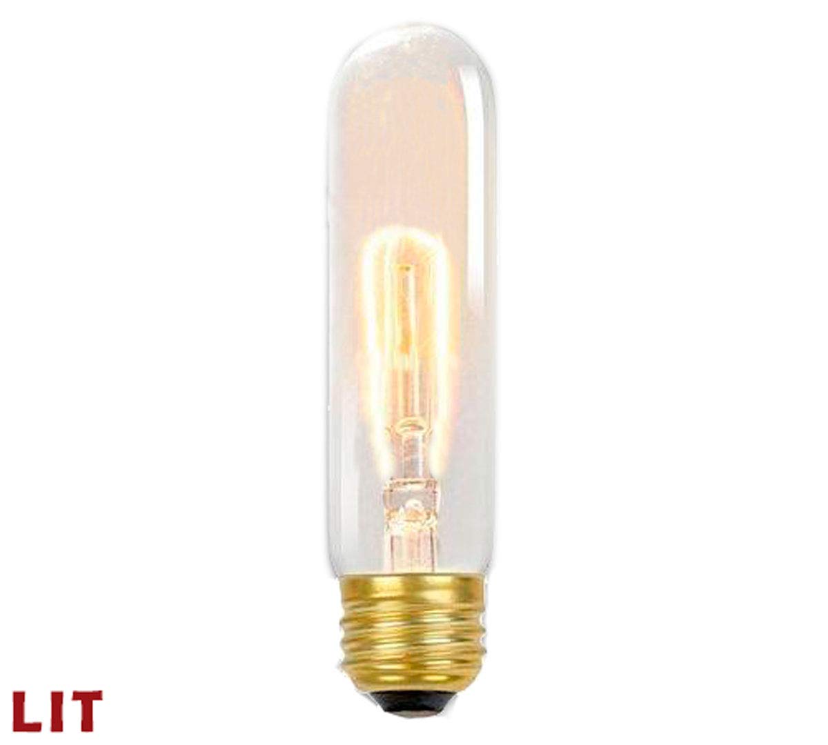 Royal Designs LB-2001-2 Clear Edison Incandescent Vintage Style 60-Watt T10 E26 120V Light Bulb, 2 pack