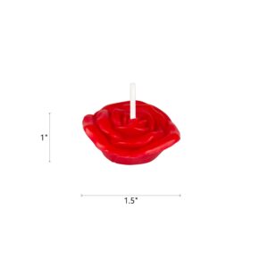 Mega Candles 12 pcs Unscented Red Floating Rose Petals Flower Candle, Hand Poured Paraffin Wax Candles 1.5 Inch Diameter, Home Décor, Wedding Receptions, Baby Showers, Birthdays, Parties & More