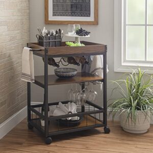 Linon Austin Kitchen Cart, 30.5"W x 18.13"D x 36.25"H, Black