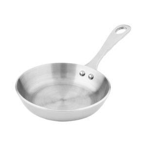 Restaurantware 4 Inch Mini Frying Pan 1 Round Egg Pan - With Handle Dishwasher Safe Silver Stainless Steel Small Frying Pan Hanging Hole For Scrambles Appetizers Or Desserts