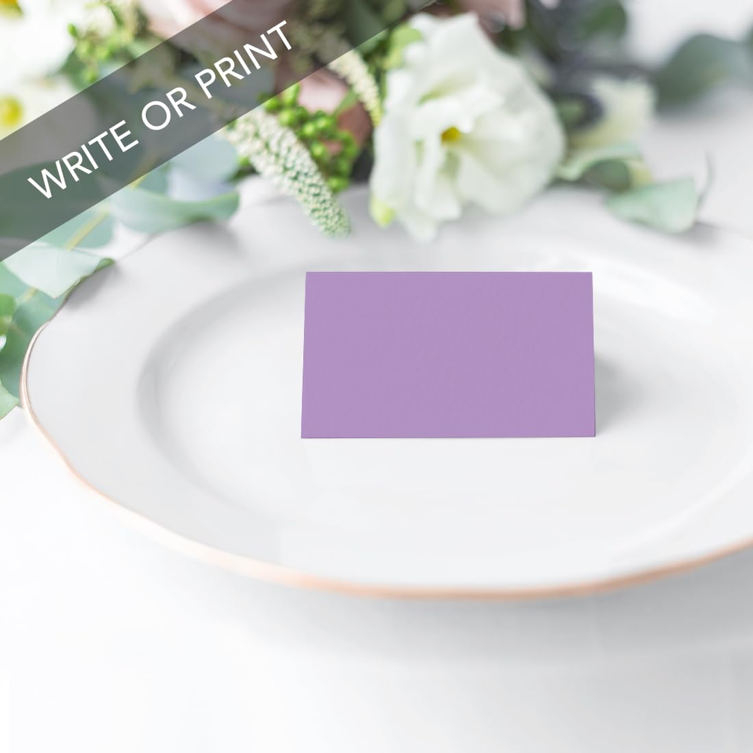 Andaz Press Table Tent Printable Place Cards, Lavender 20-Pack, Seat Placement Cards Blank Place Cards For Table Settings Name Cards for Bridal Wedding, School Graduation Food Cards Purple Place Cards