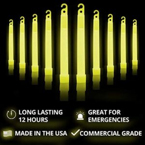 Cyalume Yellow Emergency Glow Sticks - Premium 6” SnapLight Survival Glow Sticks with 8 Hour Duration for Use as Emergency Flares and Hiking Safety Gear (Bulk Pack of 30 Safety Glow Sticks)