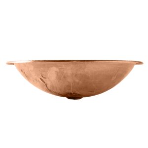 Sinkology SB202-19NU Strauss Dual Mount Handmade Pure Solid, 19", Naked Copper Bath Sink