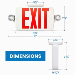 Ciata Lighting Emergency Exit Lights with Battery Backup - High Visibility Fire Exit Signs - Universal Emergency Lights for Business or Residential - Rechargeable Exit Sign Battery Included