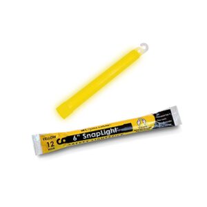 Cyalume Yellow Emergency Glow Sticks - Premium 6” SnapLight Survival Glow Sticks with 8 Hour Duration for Use as Emergency Flares and Hiking Safety Gear (Bulk Pack of 30 Safety Glow Sticks)