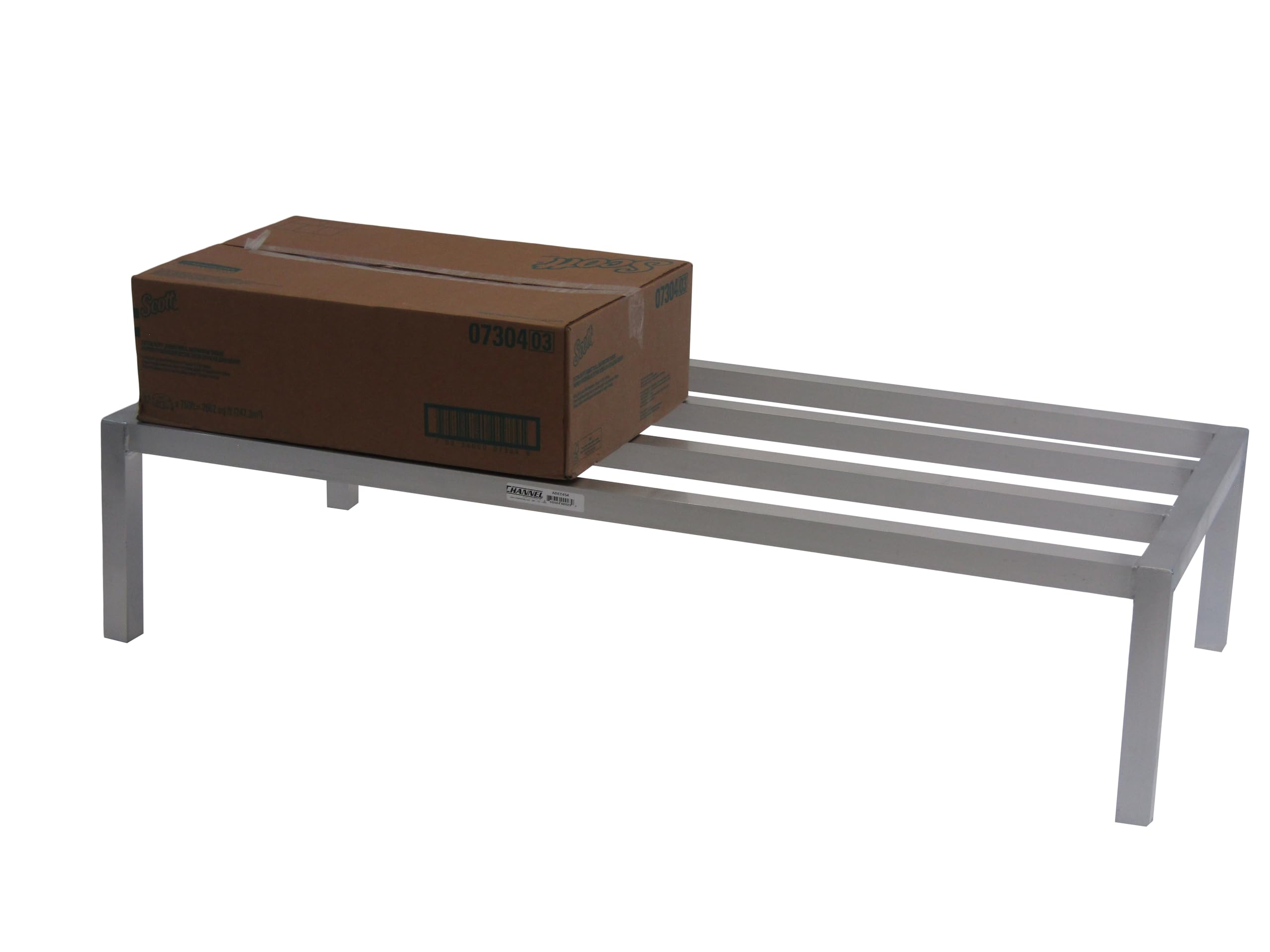 Channel ADE2454 Heavy-Duty Tubular Dunnage Rack, Promo Series, 2000 lb. Capacity, 24" D x 54" W x 12" H, Aluminum, for Walk-in Freezers, Refrigerators and Dry Storage Areas, NSF, Made in USA