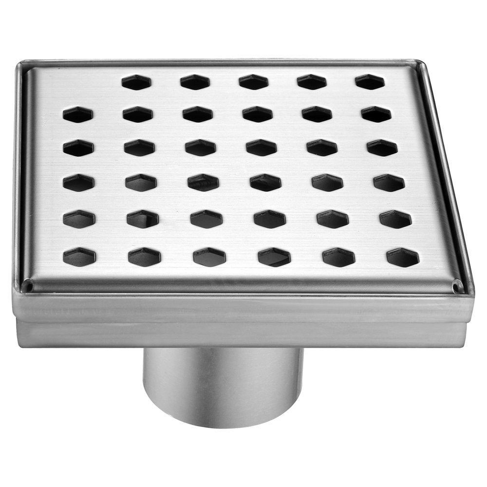 Dawn LTS050504 Thames River Series - Square Shower Drain (Stamping Technique & Press in the Base), 5" L