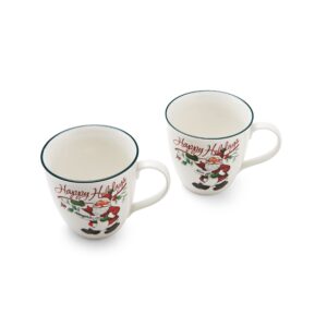 Pfaltzgraff Winterberry Mug Porcelain Naughty And Nice (Set of 2), 20 oz, Assorted -