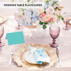 Andaz Press Table Tent Printable Place Cards, Diamond Blue 20-Pack, Seat Placement Cards Blank Place Cards For Table Settings Name Cards for Baby Bridal Wedding Shower, School Graduation Food Cards