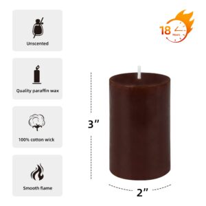 Jeco “2” Diameter by 3” Brown Pillar Candle,CPZ-2305