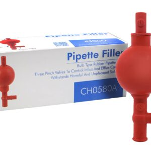 EISCO Pipette Filler, Rubber Bulb - 54mm Dia. Three Pinch Valves - Suitable for Noxious Solutions Labs