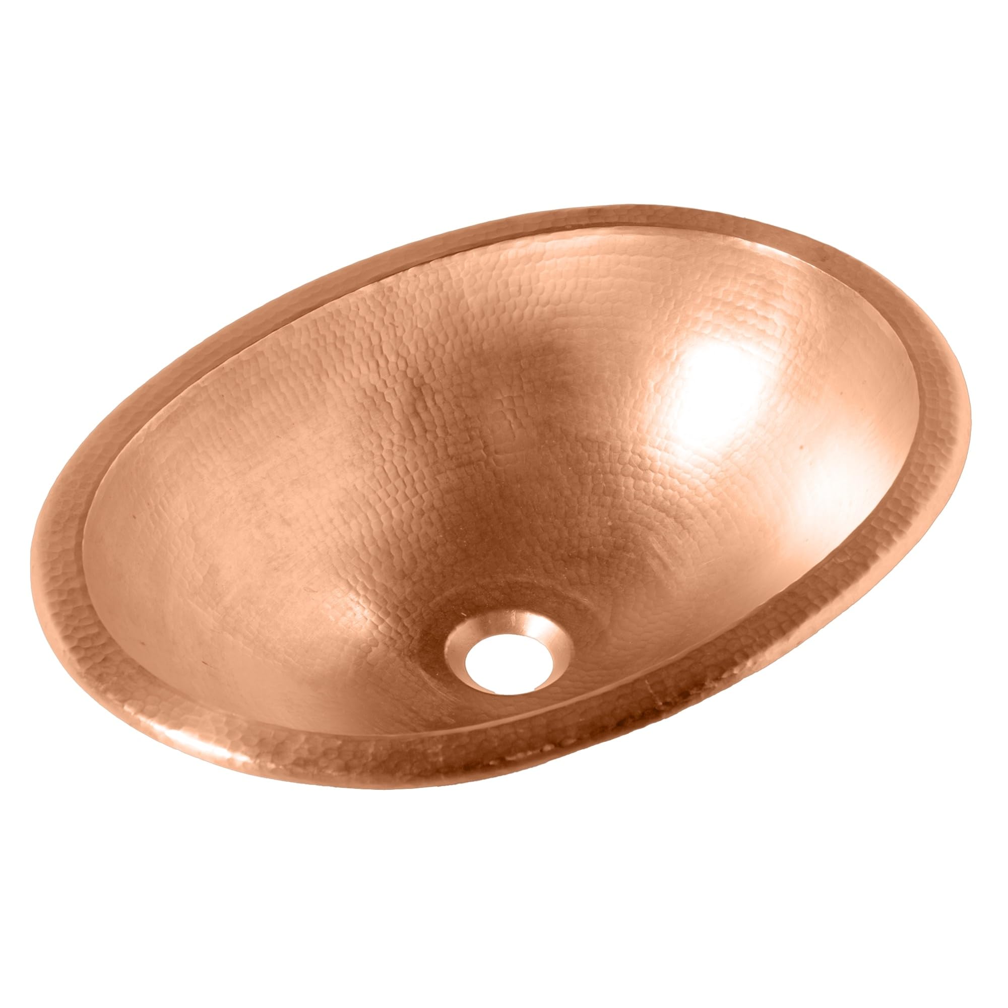 Sinkology SB202-19NU Strauss Dual Mount Handmade Pure Solid, 19", Naked Copper Bath Sink