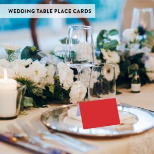 Andaz Press Table Tent Printable Place Cards, Red 20-Pack, Seat Placement Cards Blank Place Cards For Table Settings Name Cards for Bridal Wedding Shower, School Graduation Food Cards Red Card Table