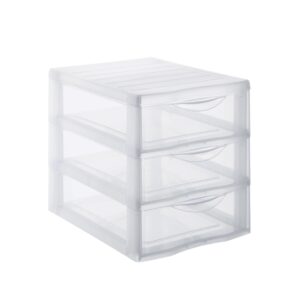 sundis orgamix mini storage tower plastic clear/silver, transparent, l25.5 x l.18,5 x h25,5cm