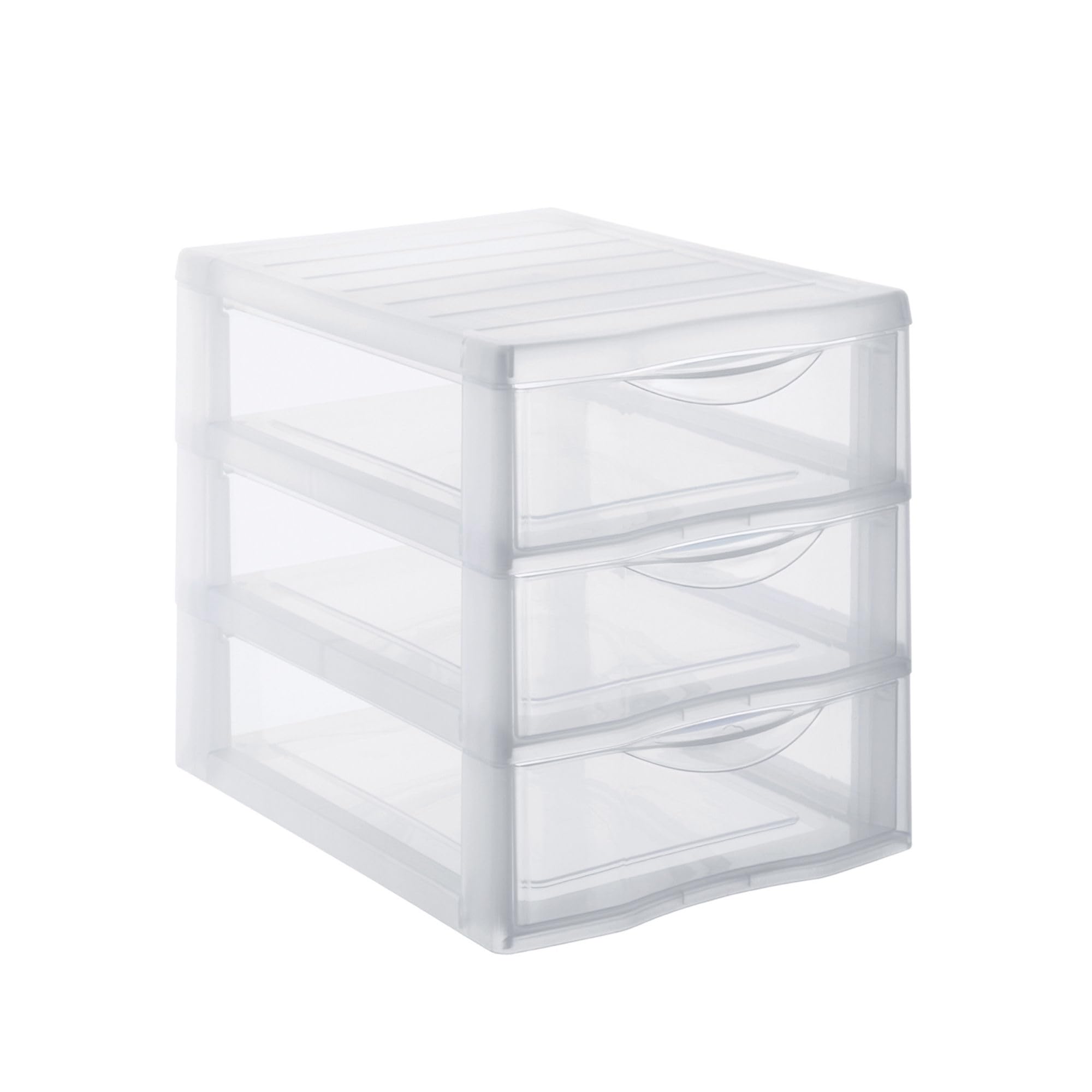 Sundis Orgamix Mini Storage Tower Plastic Clear/Silver, transparent, L25.5 x l.18,5 x H25,5cm