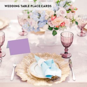 Andaz Press Table Tent Printable Place Cards, Lavender 20-Pack, Seat Placement Cards Blank Place Cards For Table Settings Name Cards for Bridal Wedding, School Graduation Food Cards Purple Place Cards