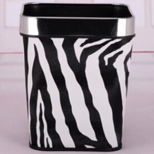 Trash Cans European Fashion Without Cover Trash Bins Kitchen Bathroom Square Small (Zebra)