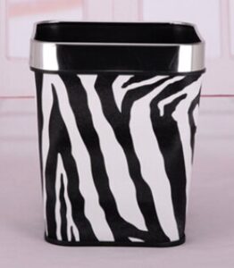 trash cans european fashion without cover trash bins kitchen bathroom square small (zebra)