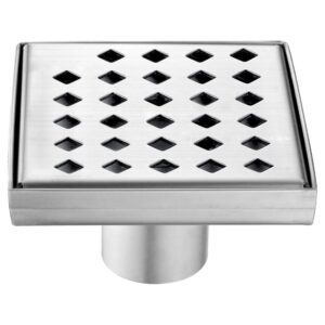 dawn lmi050504 mississippi river series - square shower drain (stamping technique & press in the base), 5" l