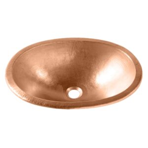 Sinkology SB202-19NU Strauss Dual Mount Handmade Pure Solid, 19", Naked Copper Bath Sink