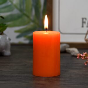 Jeco 3 Inch Orange Pillar Candle