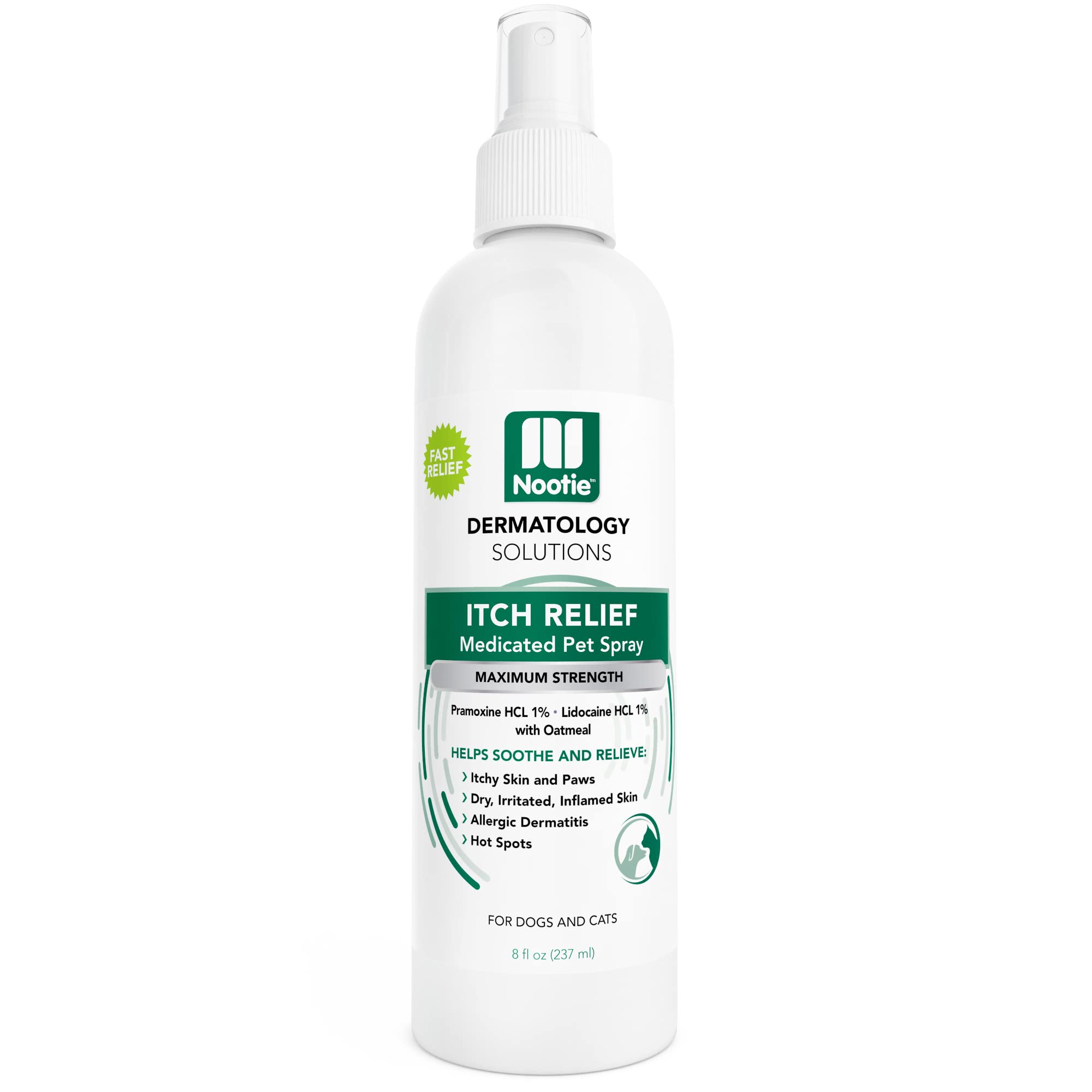 Nootie Medicated Anti-itch Spray, Itch Relief & Skin Care for Dogs & Cats, Formulated for Veterinarians, Sold in over 10,000 Clinics & Stores Worldwide, 8 fl oz