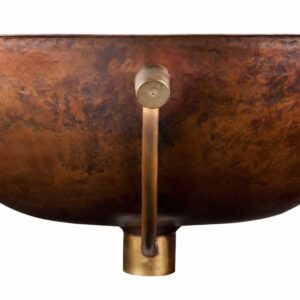 Sinkology SB207-19AG Freud Undermount Oval Handmade Pure Solid Bathroom Overflow, 19-1/4", Aged Copper Bath Sink