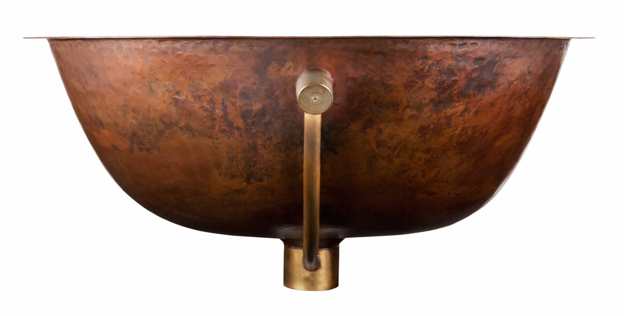 Sinkology SB207-19AG Freud Undermount Oval Handmade Pure Solid Bathroom Overflow, 19-1/4", Aged Copper Bath Sink