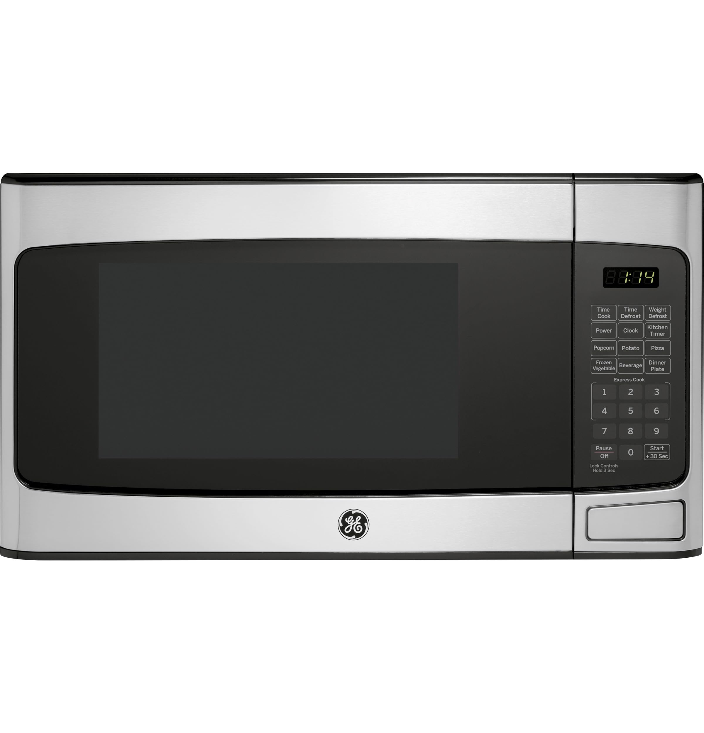 GE JES1145SHSS Microwave Oven, Compact Cubic, 950-watt Capacity, 6 Auto Cooking Settings, Kitchen Essentials for the Countertop, Dorm Room or Apartment, Stainless Steel, OLD 1.1 Cu. Ft