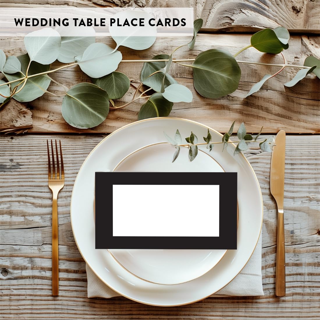 Andaz Press Table Tent Printable Place Cards, Formal Black and White 20-Pack, Seat Placement Cards Blank Place Cards Table Settings Name Cards for Baby Bridal Wedding, School Graduation Food Cards