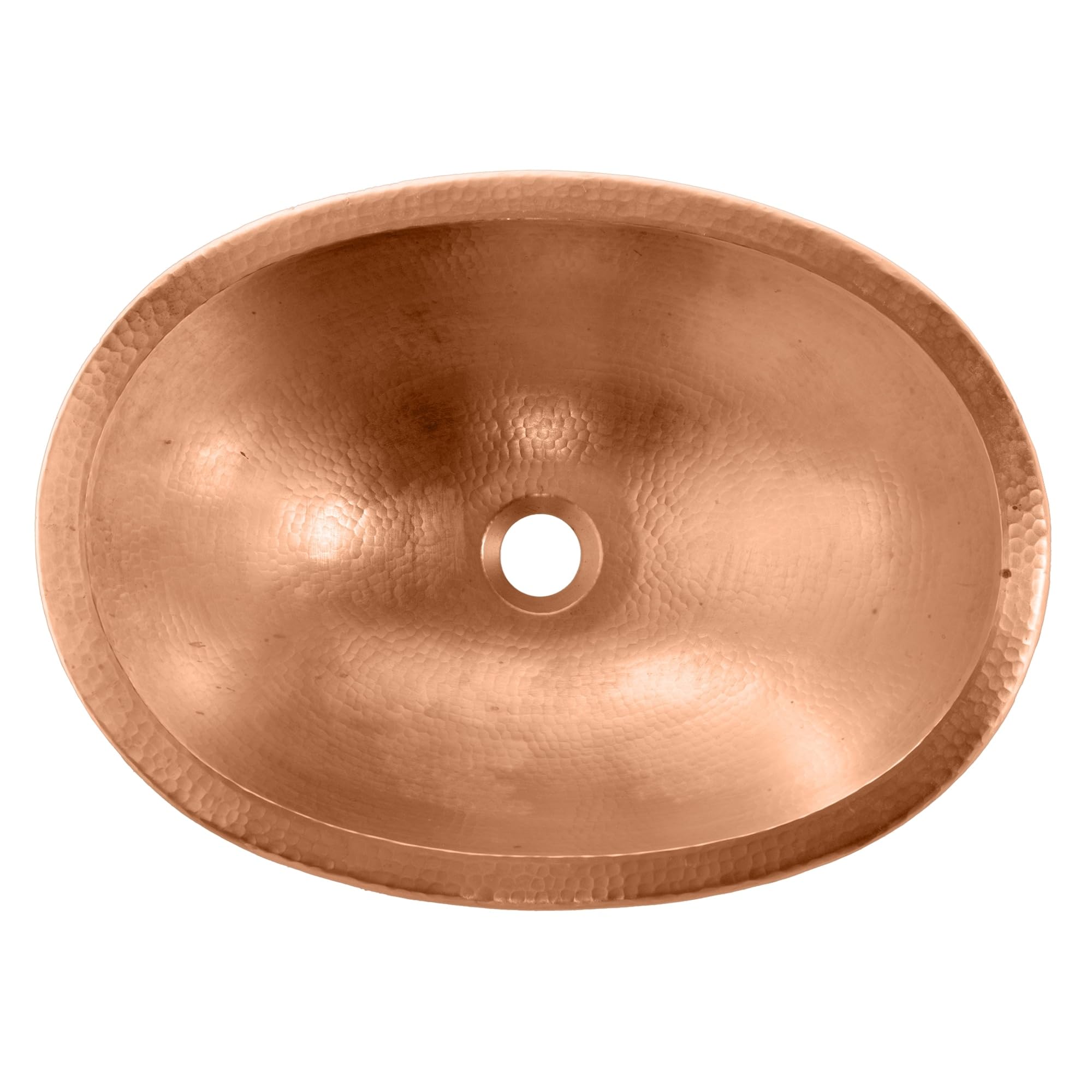 Sinkology SB202-19NU Strauss Dual Mount Handmade Pure Solid, 19", Naked Copper Bath Sink