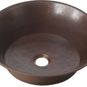 Sinkology SB303-21AG Copernicus Vessel Handmade Pure Solid, 21", Aged Copper Bath Sink