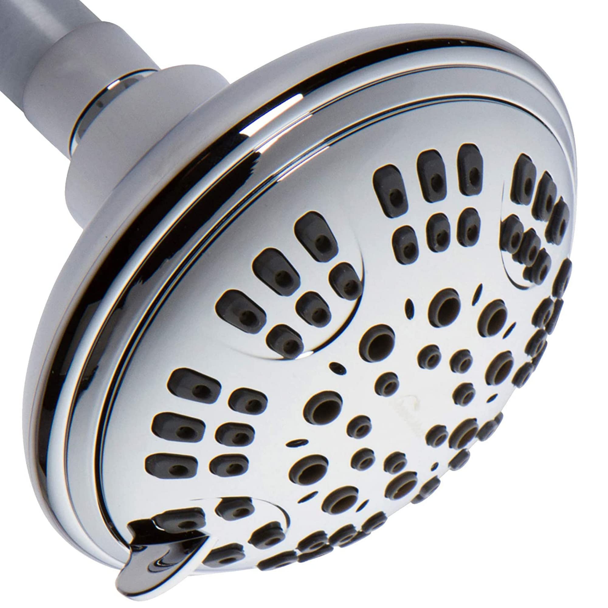 ShowerMaxx Luxury Spa Series Shower Head, 6 Spray Setting, 4.5 Inch Adjustable High Pressure Shower Head Fixture for Hard Water, 360-Degree Tilt Massage Shower System - Polished Chrome Shower Head