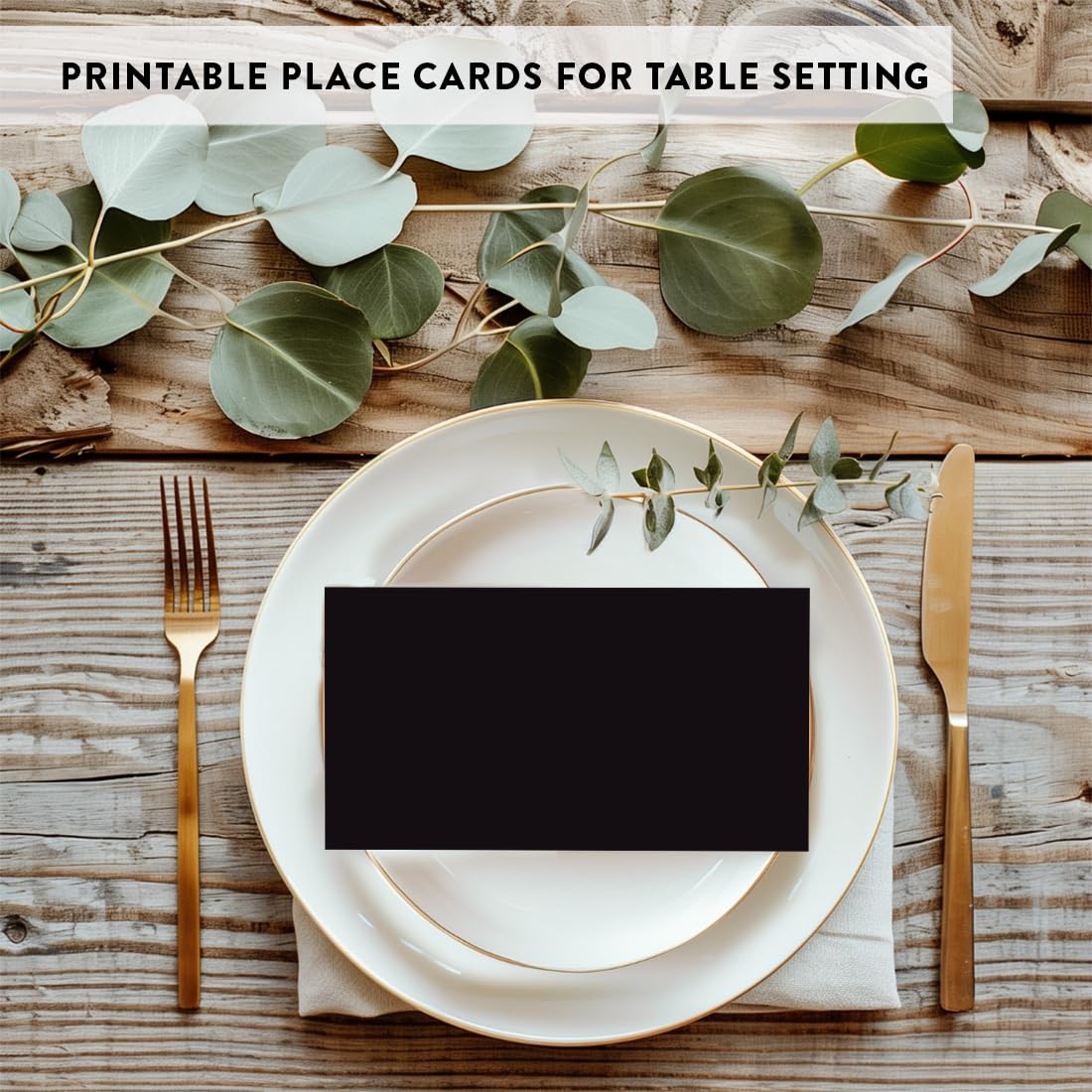 Andaz Press Table Tent Printable Place Cards, Black 20-Pack, Seat Placement Cards Place cards Table Settings Name Cards for Baby Bridal Wedding Shower, School Graduation Food Cards