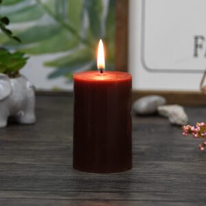 Jeco “2” Diameter by 3” Brown Pillar Candle,CPZ-2305